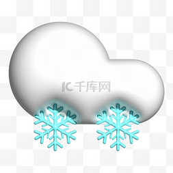 天气图片_AI膨胀风中雪天气图标