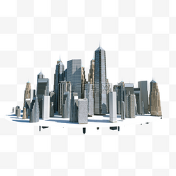 现代商务图片_C4D现代城市群模型