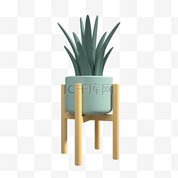 C4D卡通绿植模型