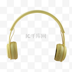 耳机零件图片_黄色耳机科技无线头戴式