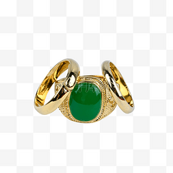 黄金绿宝石首饰戒指