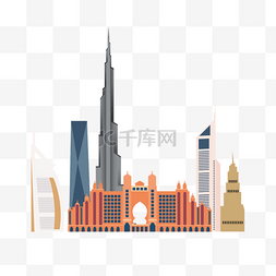 迪拜标志城市剪影