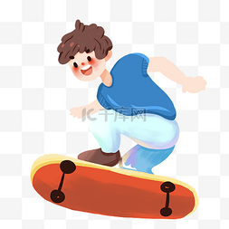 动感活力图片_五四青年节活力男孩玩滑板