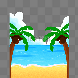 沙滩椰子树大海图片_夏日海边沙滩椰子树