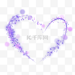 紫色心形图片_线条心形光效抽象爱心