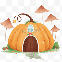 蘑菇房子图片_秋天童话小屋景色景观