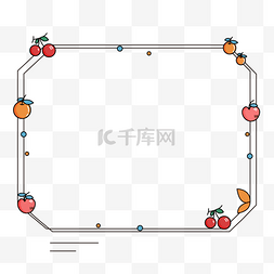 苹果边框卡通图片_多彩多边形可爱卡通风格橙子苹果