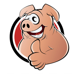 卡通动物圆形图片_可爱的卡通猪