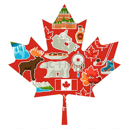 加拿大背景设计加拿大传统符号和