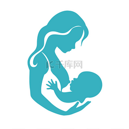 剪影妈妈图片_妈妈和宝宝在母乳喂养过程矢量剪