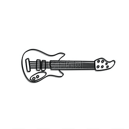 卡通图标素描图片_吉他乐器涂鸦素描卡通矢量吉他乐