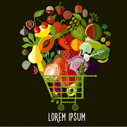 超市菠萝图片_有机食品的概念。水果和蔬菜食品