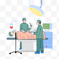 医生卡通人物插画图片_外科医生手术医院