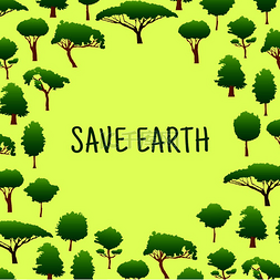 背景绿树图片_生态背景与文字拯救地球，被绿树
