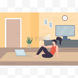 home图片_Freelance character working at home, work fro