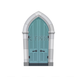 城堡王国图片_欧洲中世纪卡通大门或童话般的门