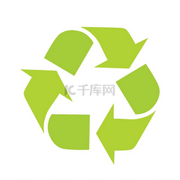 浪费图片_绿色回收标志回收的标志平面回收