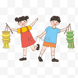 卡通越南中秋节儿童