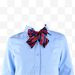 女式西服蓝衬衫正装领巾