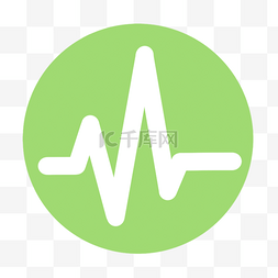 淡绿色心跳圆形卡通instagram图标