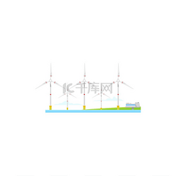 风车能源动力，电力风车涡轮机，