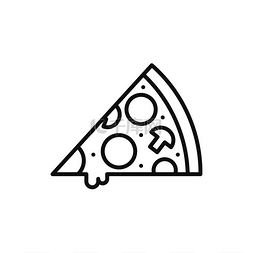 奶酪披萨独立零食轮廓图标意大利