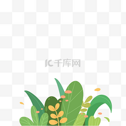 简约绿色清新植物图片_扁平卡通简约植物