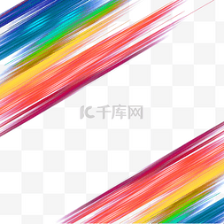运动员线描图片_线条彩虹色渐变抽象边框