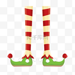 冬季服装图案图片_圣诞节精灵腿条纹装扮