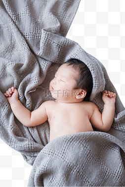 新生婴儿睡觉宝宝人像