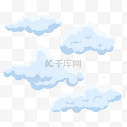 夏天阴影多云天气卡通云朵