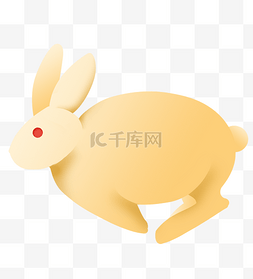 兔子剪影图片_简约兔子金色兔年立体