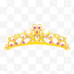公主卡通王冠图片_粉色钻石金色公主王冠