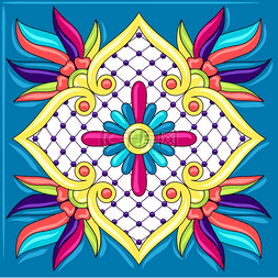 墨西哥塔拉维拉瓷砖图案传统装饰