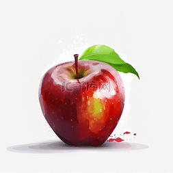 彩色创意绘画苹果水果
