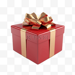 礼盒装饰图片_一个3D礼物礼盒装饰红色