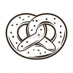 烤面包手绘图片_玻璃烤椒盐卷饼的插图雕刻手绘风