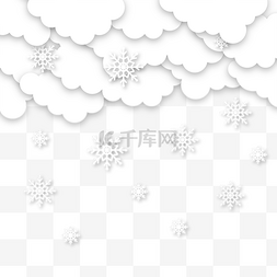 雪花剪纸图片_下雪天气剪纸云朵雪花