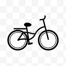 黑色和白色自行车矢量图