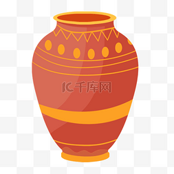 印度节日图片_印度乌加迪橘红色花纹陶罐