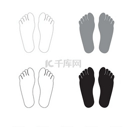 黑灰配色图片_Footprint heel 黑灰配色图标 .. Footprin