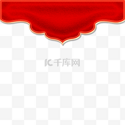 中式电商边框图片_立体金边浮雕红色花纹纹理横幅标