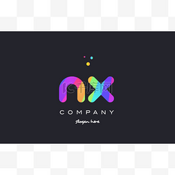 nx n x 彩色的彩虹创意颜色字母表