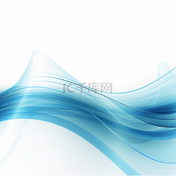 蓝色渐变曲线线条图片_蓝色曲线线条科技元素