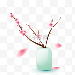 中式花瓶花瓶图片_新中式春天梅花花朵