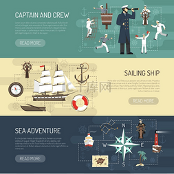 帆船矢量素材图片_帆船横横幅网页设计帆船历史船长