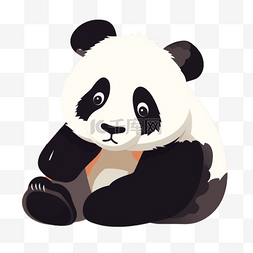 扁平插画手绘熊猫