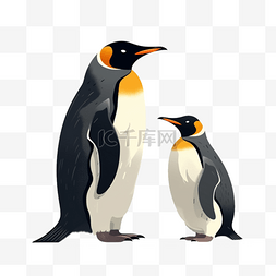 qq红企鹅图片_企鹅卡通扁平动物素材