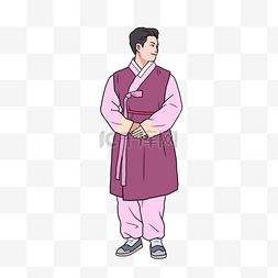 女性粉色衣服韩国传统婚礼人物