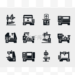 服务人员icon图片_Vector machine tool icons set